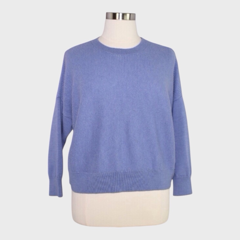 Eileen Fisher Lavender Basketweave Wool Sweater